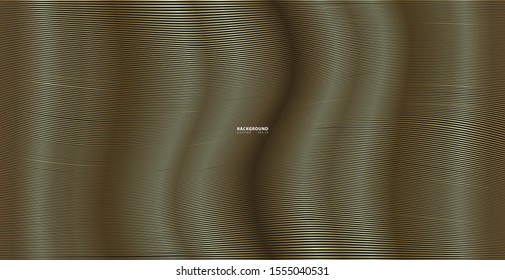 Striped gold texture, Abstract warped Diagonal Striped Background, waved lines texture. Brand new style for your business design, vector template for your ideas