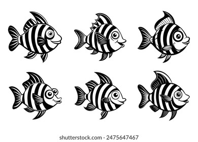 striped goofy fish Vector illustration   