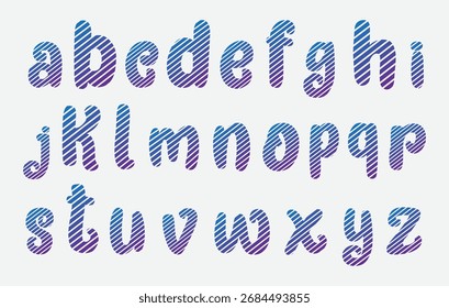 Striped Gradient Lowercase Alphabet Vector Typography Letters Design