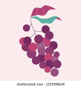 Striped grapes fruit with leaves