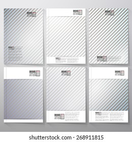 Striped gray background. Brochure, flyer or booklet for business, template vector.