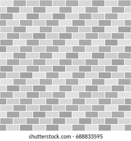 Striped gray brick wall pattern. Seamless vector brick background
