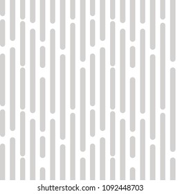 Striped gray geometric seamless pattern with round vertical lines on white background. Vector illustration.