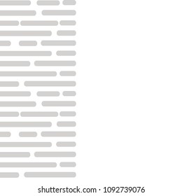 Striped gray geometric seamless pattern with round lines on white background. Vector illustration.