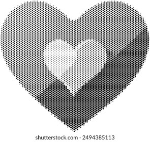 Striped grayscale adaptation of a hexagonal heart image.