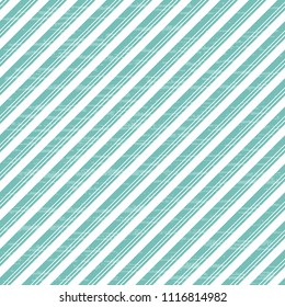 Striped green and white background with light vintage texture. Seamless vector pattern with diagonal stripes. Beautiful abstract design for paper, textile and surface decoration.
