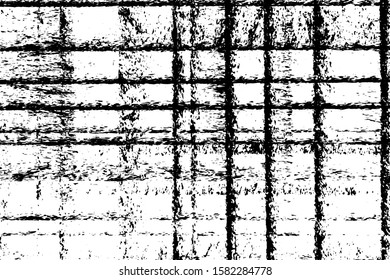 Striped Grunge Overlay Vector Texture For Your Design. Empty distressed fiber background. EPS10.