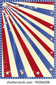 Striped grunge tricolor. A poster with tricolor sunbeams