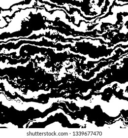 Striped grunge vector overlay. Black and white rough texture. Monochrome scratched background. Stylized marble texture.