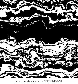 Striped grunge vector overlay. Black and white rough texture. Monochrome scratched background. Stylized marble texture.