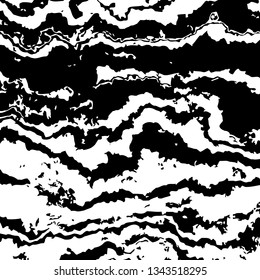 Striped grunge vector overlay. Black and white rough texture. Monochrome scratched background. Stylized marble texture.