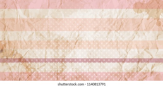 Striped grunge vintage background. Retro style banner template.