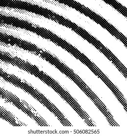 Striped halftone background.
