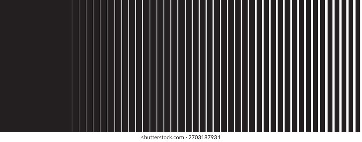 Gestreifte Rasterstruktur. Verblassender vertikaler Linienverlaufshintergrund. Hintergrund für sich wiederholende Muster. Schwarze Halbton parallele Linien Hintergrund für Overlay, Druck, Abdeckung, Grafik-Design. EPS10