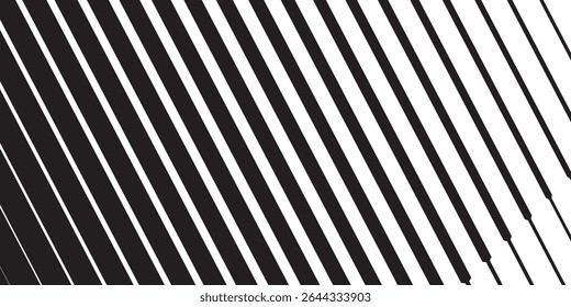 Patrón de semitono rayado. Fondo blanco y negro monocromo con líneas de Vertical. Impresión minimalista. fondo de Vector
