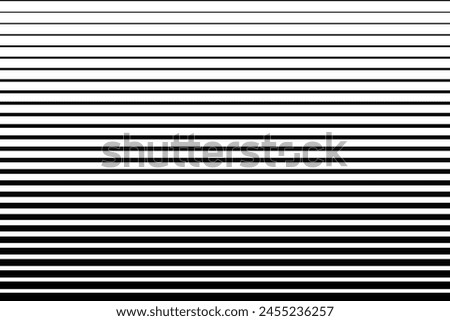 Striped halftone pattern. Black and white monochrome background with horizontal lines. Minimalistic print