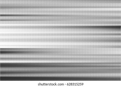 Striped halftone vector background. Monochrome dots