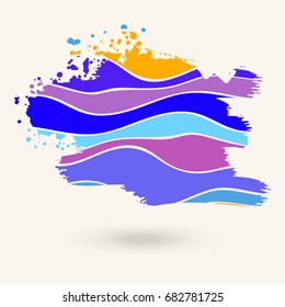 Striped hand drawn background. Vector Illustration. Bright colors. Line composition for scrapbook elements or print.