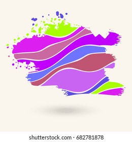 Striped hand drawn background. Vector Illustration. Bright colors. Line composition for scrapbook elements or print.