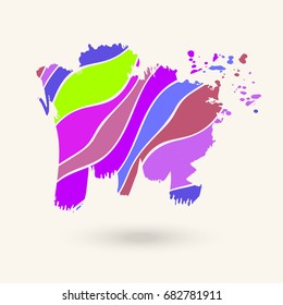 Striped hand drawn background. Vector Illustration. Bright colors. Line composition for scrapbook elements or print.