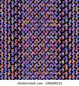 Striped hand drawn vector seamless pattern with ethnic and tribal motifs in multiple bright colors for summer fall fashion