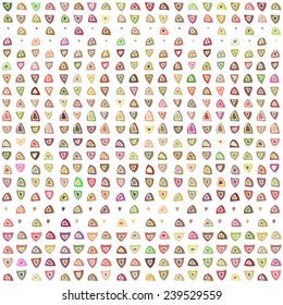 Striped hand painted vector seamless pattern with ethnic and tribal motifs in multiple bright colors (turquoise, pink, orange, purple, red, violet, green, jade, white, black) for summer fall fashion