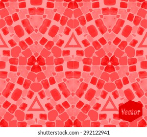 Striped hand painted vector seamless pattern with ethnic and tribal motifs, zigzag lines, brushstrokes and splatters of paint in multiple bright colors. Vector illustration