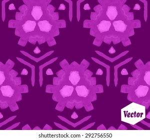 Striped hand painted vector seamless pattern with ethnic and tribal motifs, zigzag lines, brushstrokes and splatters of paint in multiple bright colors. Vector illustration