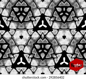 Striped hand painted vector seamless pattern with ethnic and tribal motifs, zigzag lines, brushstrokes and splatters of paint in multiple bright colors. Vector illustration