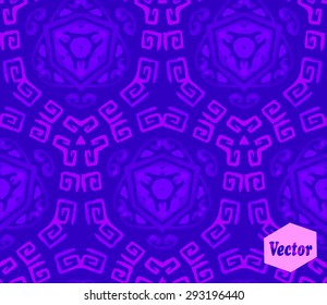 Striped hand painted vector seamless pattern with ethnic and tribal motifs, zigzag lines, brushstrokes and splatters of paint in multiple bright colors. Vector illustration