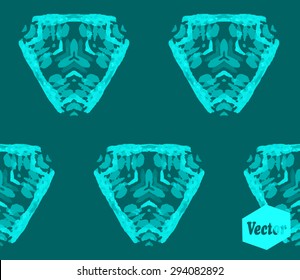 Striped hand painted vector seamless pattern with ethnic and tribal motifs, zigzag lines, brushstrokes and splatters of paint in multiple bright colors. Vector illustration