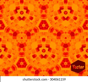 Striped hand painted vector seamless pattern with ethnic and tribal motifs, zigzag lines, brushstrokes and splatters of paint in multiple bright autumn fall colors. Vector illustration