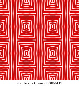 Striped hand painted vector seamless pattern with ethnic and tribal motifs, zigzag lines, brushstrokes and splatters of paint in multiple bright colors. Porcelain tile. Vector illustration.