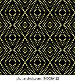 Striped hand painted vector seamless pattern with ethnic and tribal motifs, zigzag lines, brushstrokes and splatters of paint in multiple bright colors. Porcelain tile. Vector illustration.