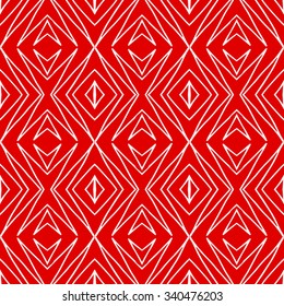 Striped hand painted vector seamless pattern with ethnic and tribal motifs, zigzag lines, brushstrokes and splatters of paint in multiple bright colors. Porcelain tile. Vector illustration.