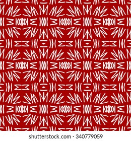 Striped hand painted vector seamless pattern with ethnic and tribal motifs, zigzag lines, brushstrokes and splatters of paint in multiple bright colors. Porcelain tile. Vector illustration.