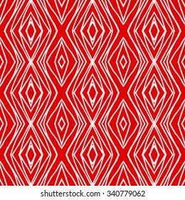 Striped hand painted vector seamless pattern with ethnic and tribal motifs, zigzag lines, brushstrokes and splatters of paint in multiple bright colors. Porcelain tile. Vector illustration.