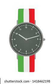 Striped hand watch. vector illustration