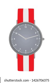 Striped hand watch. vector illustration