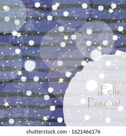 Striped Happy Easter Greeting Card. Vector Illustration