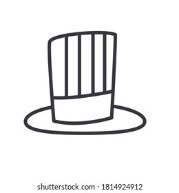 diseño de iconos con estilo de línea de sombrero de rayas, decoración de complementos de vestimenta temporada de objetos uniformes y tema tradicional Ilustración de vectores
