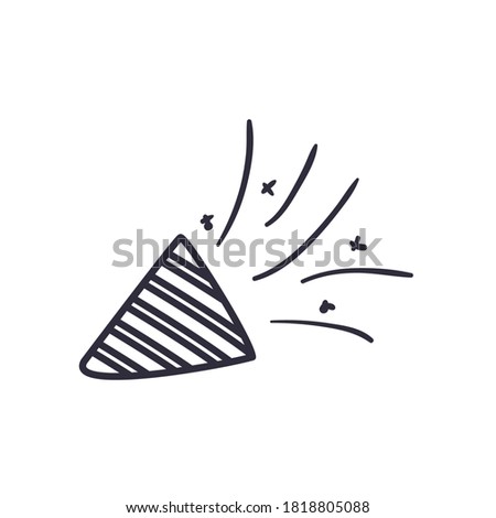 striped hat line style icon design, Party celebration event happy birthday holiday surprise anniversary and decorative theme Vector illustration