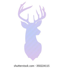 Striped head of deer in vector