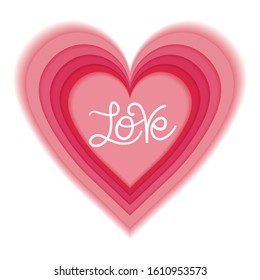 striped heart design of love passion romantic valentines day wedding decoration and marriage theme Vector illustration