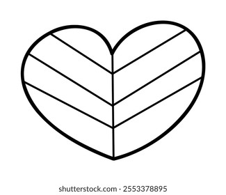 Un corazón rayado dividido en dos. Ilustración de dibujo a mano de arte de Clip.