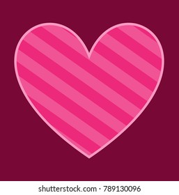 Striped Heart Icon