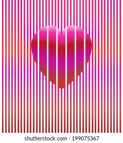 striped heart retro background