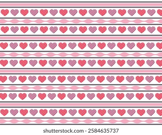 Striped Heart Rows Pattern Design