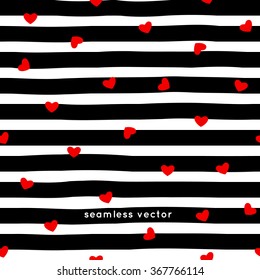 striped and hearts seamless pattern vector illustration