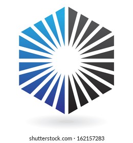 Striped Hexagon Abstract Icon